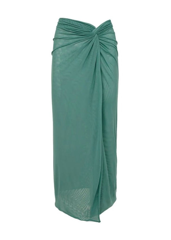 FALDA MIDI MESH VERDE