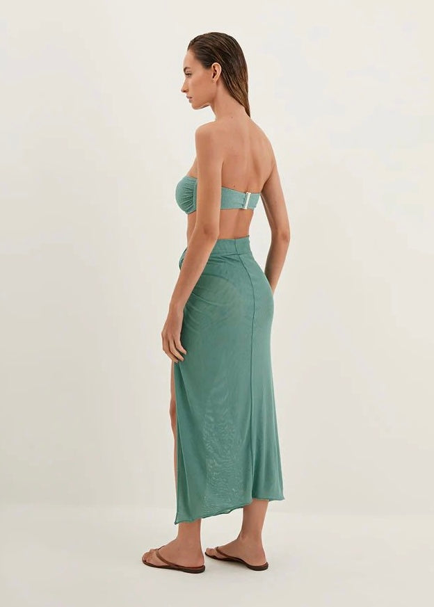 FALDA MIDI MESH VERDE