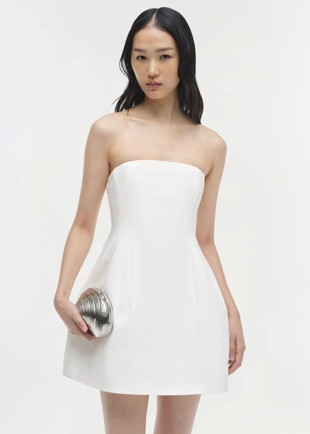 MINI VESTIDO STRAPLESS BLANCO