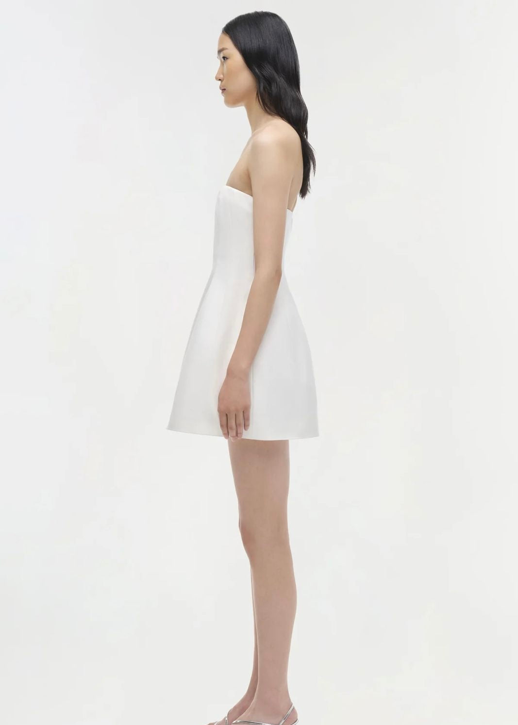 MINI VESTIDO STRAPLESS BLANCO